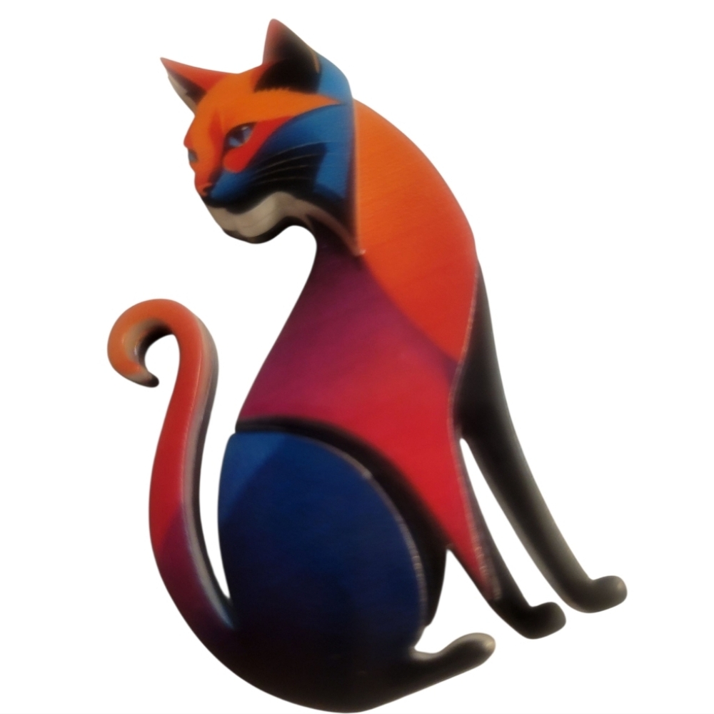 Cat Brooch Triple Layer Acrylic - Picture 2 of 6